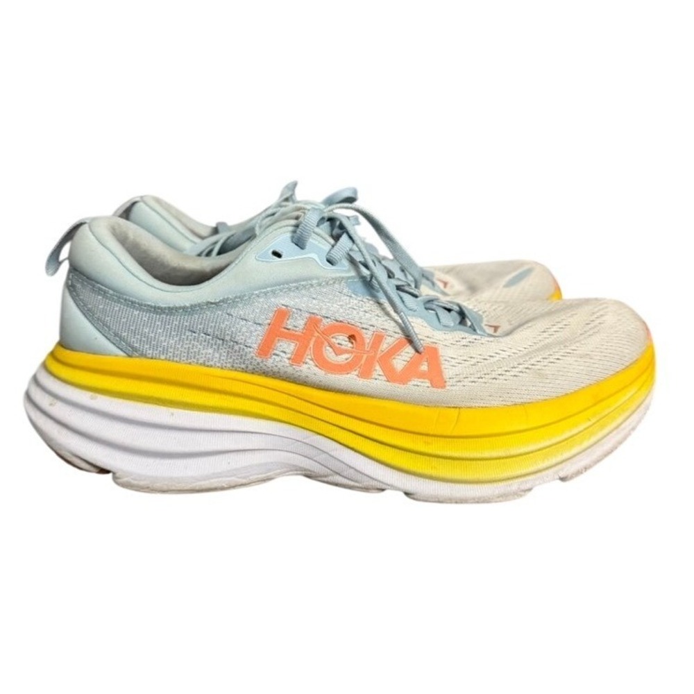 Hoka Bondi 8 Womens 9.5 Running Shoes Summer Song Amber Yellow 1127899 SSCA